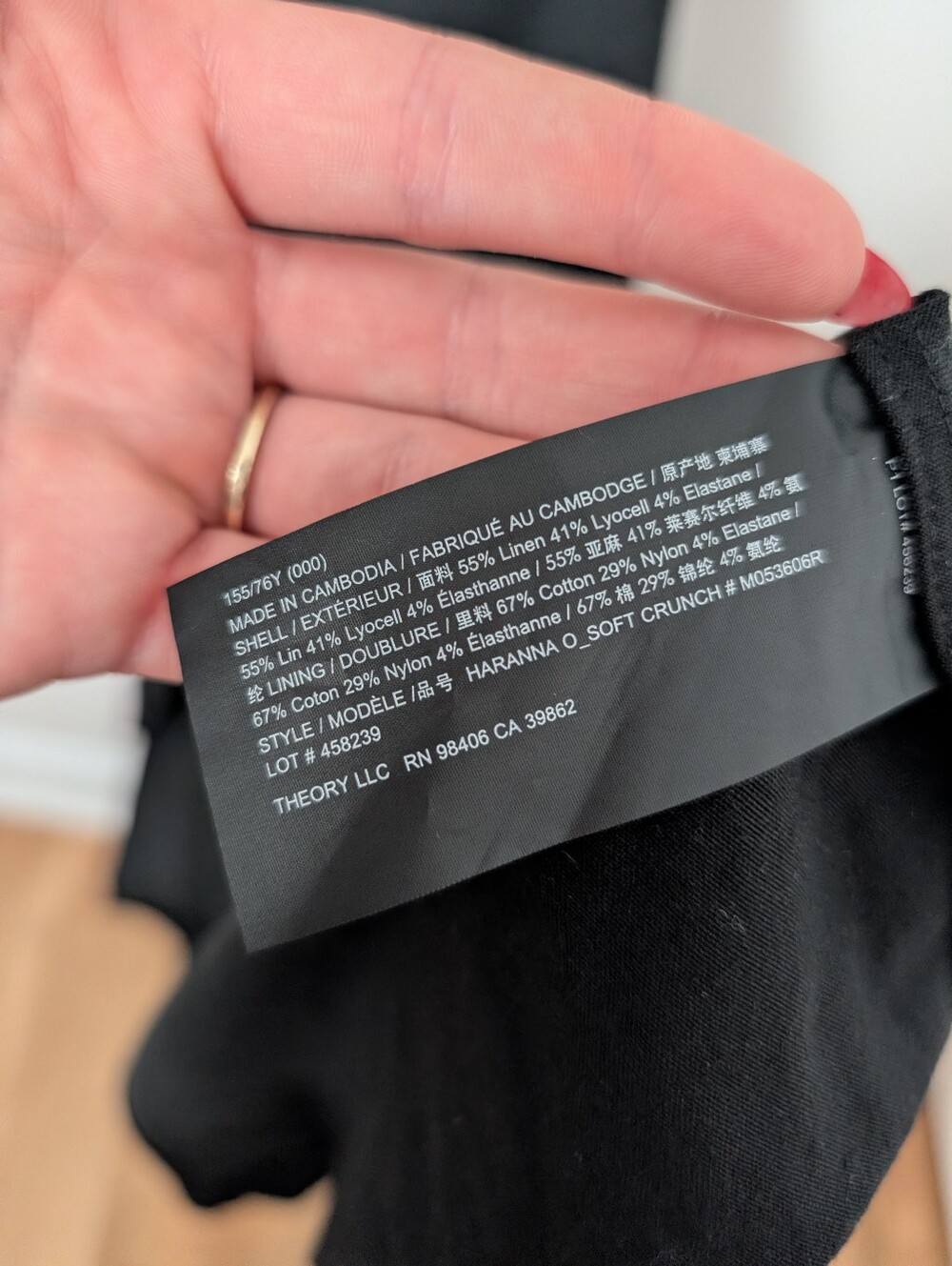 Theory Black Linen Blend Haranna Cross Strap Midi Dress - Picture 4 of 6